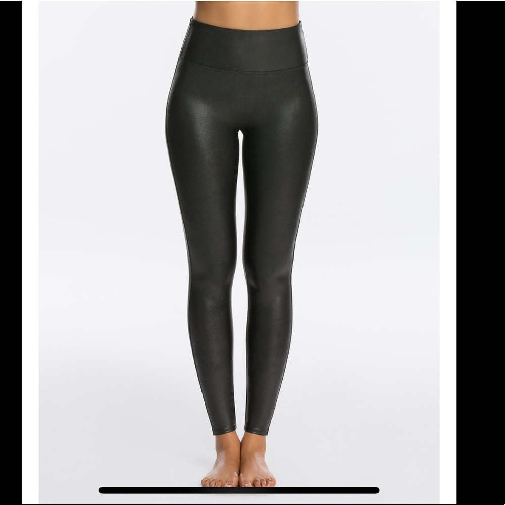 Spanx black faux leather leggings